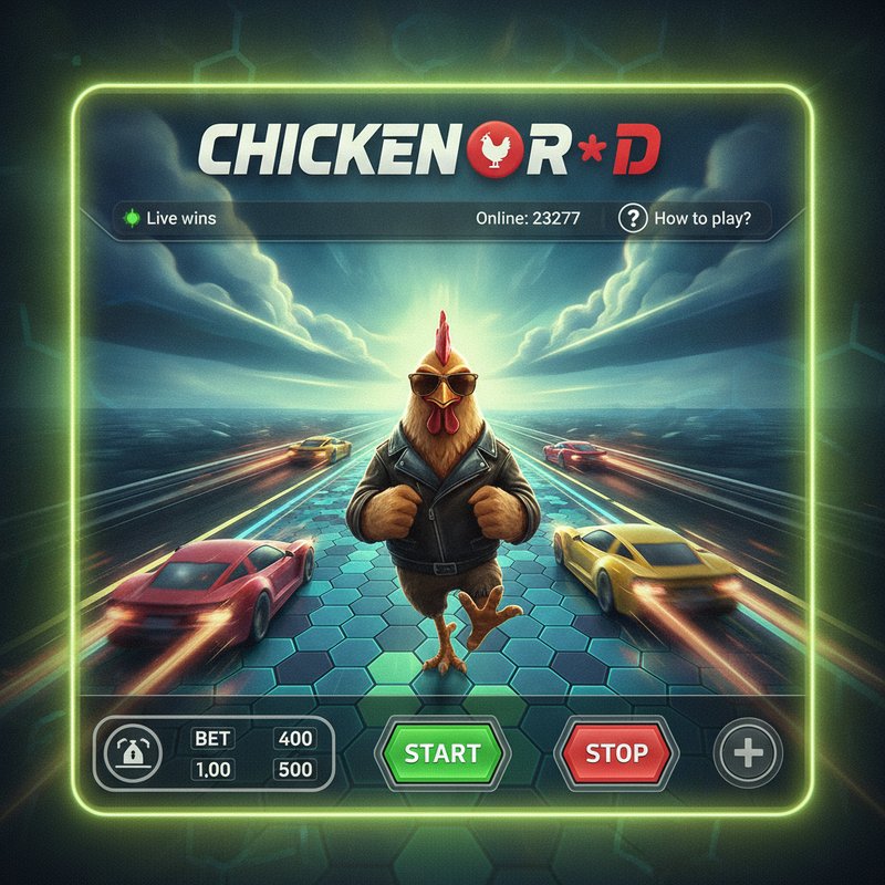 Interfaccia di gioco Chicken Road 2 con il pollo sulla strada